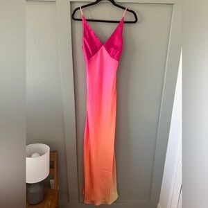 Mirabella Pink Satin Sorbet Maxi Dress